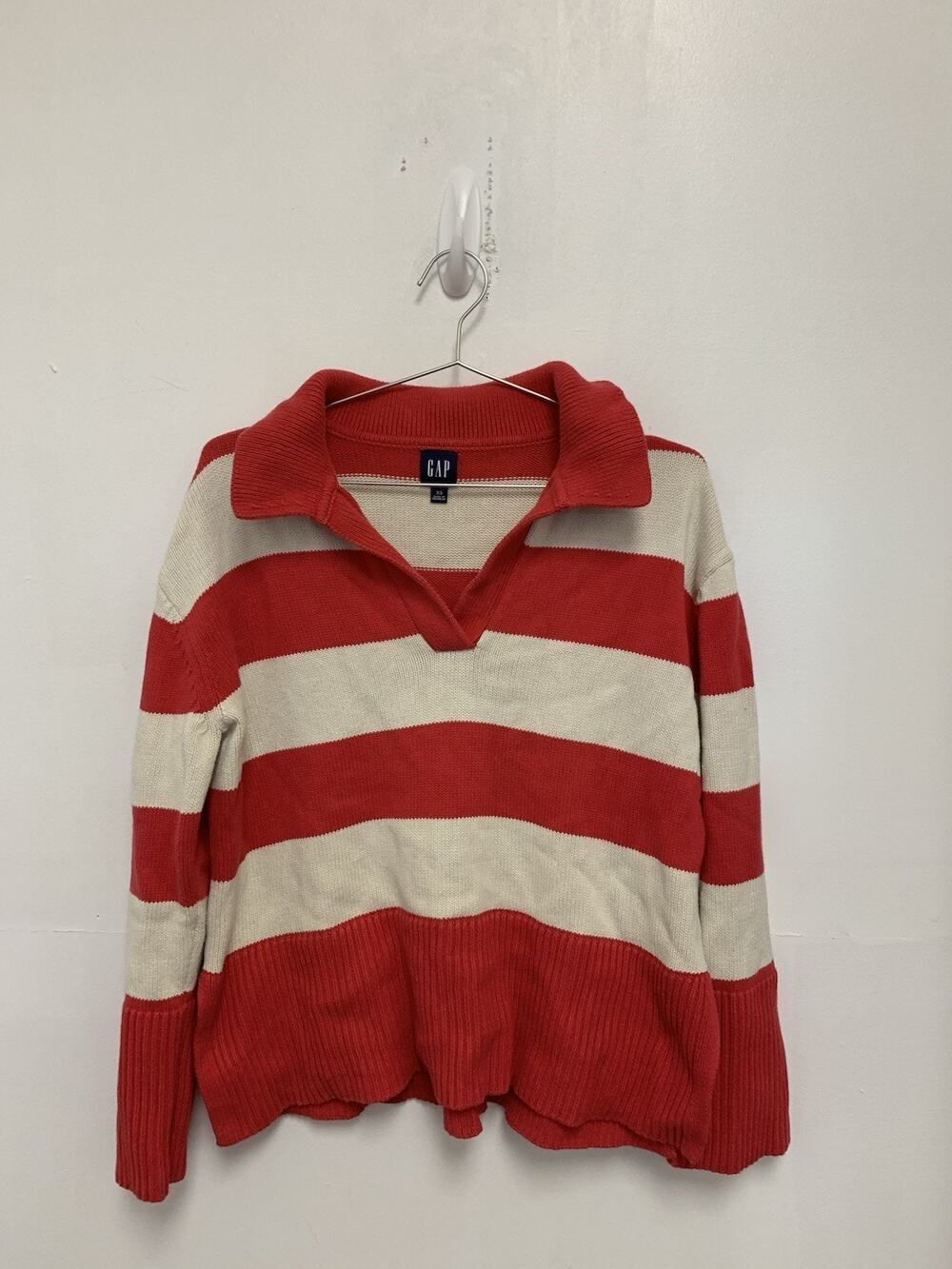 Gap 24/7 Split-Hem Polo Sweater Red Size XS